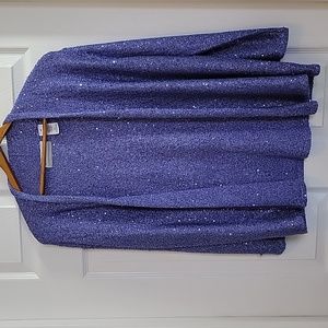 Alfred Dunner Petite Medium Lavender Sequin Top/Sweater.